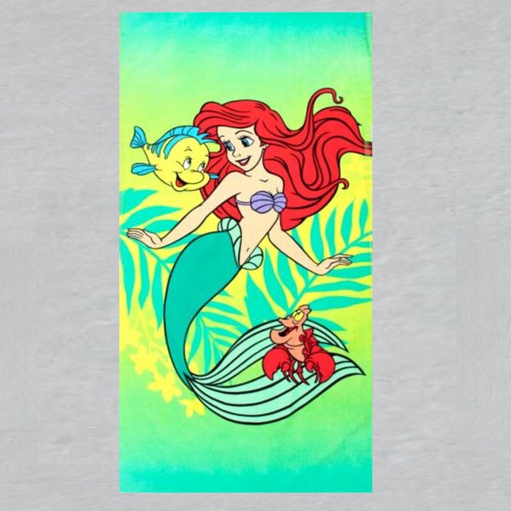 Disney Little Mermaid Beach Towel measures 27 x 54 inches